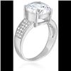 Image 4 : Sterling Silver mm Round Cut Ring with pave band Cubic Zirconia Size 9