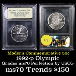 1992-p Olympics Modern Commem Half Dollar 50c Grades ms70, Perfection