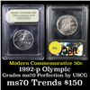 Image 1 : 1992-p Olympics Modern Commem Half Dollar 50c Grades ms70, Perfection