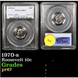 PCGS 1970-s Roosevelt Dime 10c Graded pr67 By PCGS