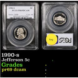 PCGS 1990-s Jefferson Nickel 5c Graded pr69 dcam By PCGS