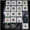 Image 1 : Page of 20 Mixed coins Morgan $1, Peace $1, Washington 25c, Barber 10c, Jefferson5c