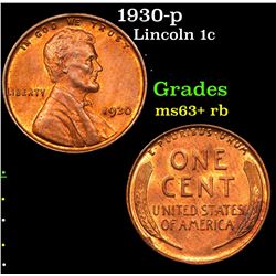 1930-p Lincoln Cent 1c Grades Select+ Unc RB