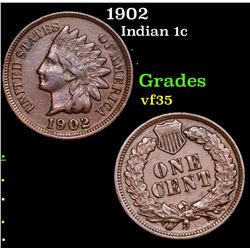 1902 Indian Cent 1c Grades vf++