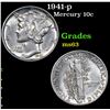 Image 1 : 1941-p Mercury Dime 10c Grades Select Unc