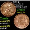 Image 1 : 1917-p Lincoln Cent 1c Grades Choice+ Unc BN