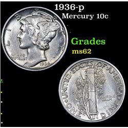 1936-p Mercury Dime 10c Grades Select Unc