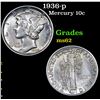 Image 1 : 1936-p Mercury Dime 10c Grades Select Unc