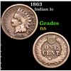 Image 1 : 1863 Indian Cent 1c Grades f+