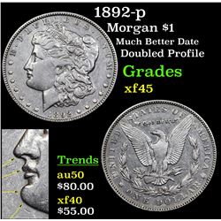 1892-p Morgan Dollar $1 Grades xf+