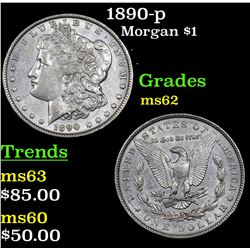 1890-p Morgan Dollar $1 Grades Select Unc