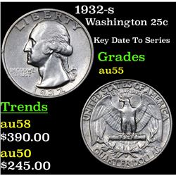 1932-s Washington Quarter 25c Grades Choice AU