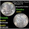 Image 1 : 1886-p Rainbow Toned Morgan Dollar $1 Grades Select+ Unc