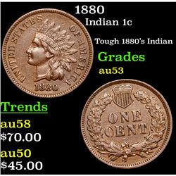 1880 Indian Cent 1c Grades Select AU