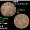 Image 1 : 1802 Draped Bust Large Cent 1c Grades g+