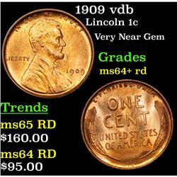 1909 vdb Lincoln Cent 1c Grades Choice+ Unc RD