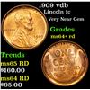 Image 1 : 1909 vdb Lincoln Cent 1c Grades Choice+ Unc RD