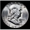 Image 2 : 1952-s Franklin Half Dollar 50c Grades Choice+ Unc