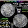 Image 1 : ***Auction Highlight*** 1921-p Mint Error Morgan Dollar $1 Graded Choice Unc+ PL By USCG (fc)