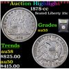 Image 1 : ***Auction Highlight*** 1878-cc Seated Liberty Quarter 25c Graded Select AU By USCG (fc)