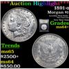 Image 1 : ***Auction Highlight*** 1891-o Morgan Dollar $1 Graded Choice+ Unc By USCG (fc)