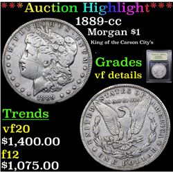 ***Auction Highlight*** 1889-cc Morgan Dollar $1 Graded vf details By USCG (fc)