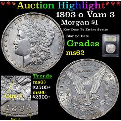 ***Auction Highlight*** 1893-o Vam 3 Morgan Dollar $1 Graded Select Unc By USCG (fc)