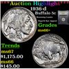 Image 1 : ***Auction Highlight*** 1936-d Buffalo Nickel 5c Graded GEM++ Unc By USCG (fc)