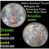 Image 1 : 1889-p Rainbow Toned Morgan Dollar $1 Grades Choice+ Unc