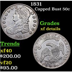1831 Capped Bust Half Dollar 50c Grades xf details