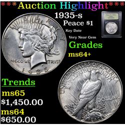 ***Auction Highlight*** 1935-s Peace Dollar $1 Graded Choice+ Unc By USCG (fc)