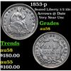 Image 1 : 1853-p Seated Liberty Half Dime 1/2 10c Grades Choice AU/BU Slider