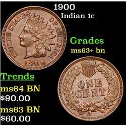 1900 Indian Cent 1c Grades Select+ Unc BN