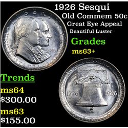 1926 Sesqui Old Commem Half Dollar 50c Grades Select+ Unc