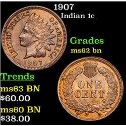 1907 Indian Cent 1c Grades Select Unc BN