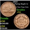 Image 1 : 1857 Flying Eagle Cent 1c Grades vf++