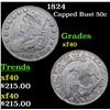 Image 1 : 1824 Capped Bust Half Dollar 50c Grades xf