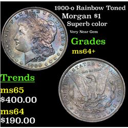 1900-o Rainbow Toned Morgan Dollar $1 Grades Choice+ Unc