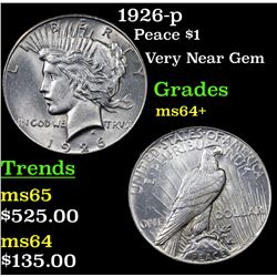 1926-p Peace Dollar $1 Grades Choice+ Unc