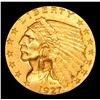 Image 2 : ***Auction Highlight*** 1927-p Gold Indian Quarter Eagle $2 1/2 Graded Select Unc By USCG (fc)