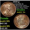 Image 1 : 1919-p Lincoln Cent 1c Grades Choice+ Unc BN