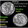 Image 1 : 1942-p Walking Liberty Half Dollar 50c Grades Choice+ Unc