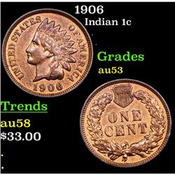 1906 Indian Cent 1c Grades Select AU