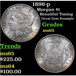 1896-p Morgan Dollar $1 Grades GEM Unc