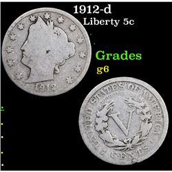 1912-d Liberty Nickel 5c Grades g+