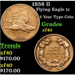 1858 ll Flying Eagle Cent 1c Grades xf