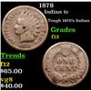 Image 1 : 1878 Indian Cent 1c Grades f, fine
