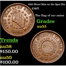 1863 Shoot Him on the Spot Dix Civil War Token 1c Grades Select AU