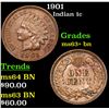 Image 1 : 1901 Indian Cent 1c Grades Select+ Unc BN