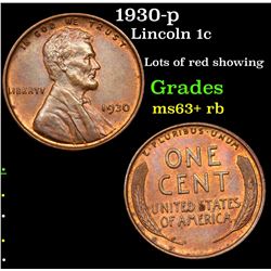 1930-p Lincoln Cent 1c Grades Select+ Unc RB